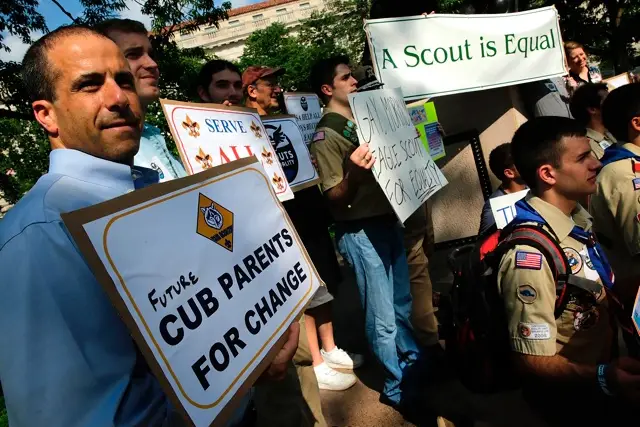 Rally for equality in the Boy Scouts of America in 2013.